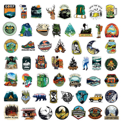 10/30/50PCS Forest Hiking Camping Stickers Outdoor Scenery Decal Sticker for Water Bottle Phone Laptop Skateboard Scrapbooking