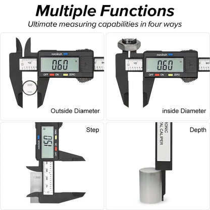 150mm 100mm Electronic Digital Caliper Carbon Fiber Dial Vernier Caliper Gauge Micrometer Measuring Tool