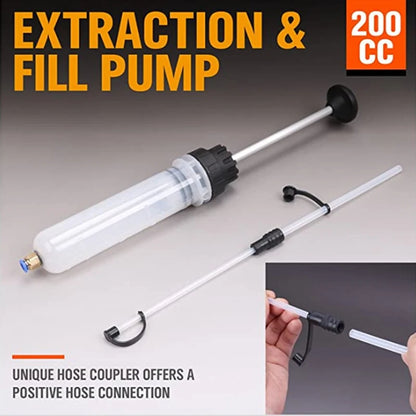 200cc Car Oil Fluid Extractor Auto Air Pump Syringe Bottle Manual Pumping Boat Oil Fluid Transfer Pump