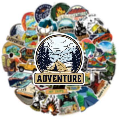 10/30/50PCS Forest Hiking Camping Stickers Outdoor Scenery Decal Sticker for Water Bottle Phone Laptop Skateboard Scrapbooking