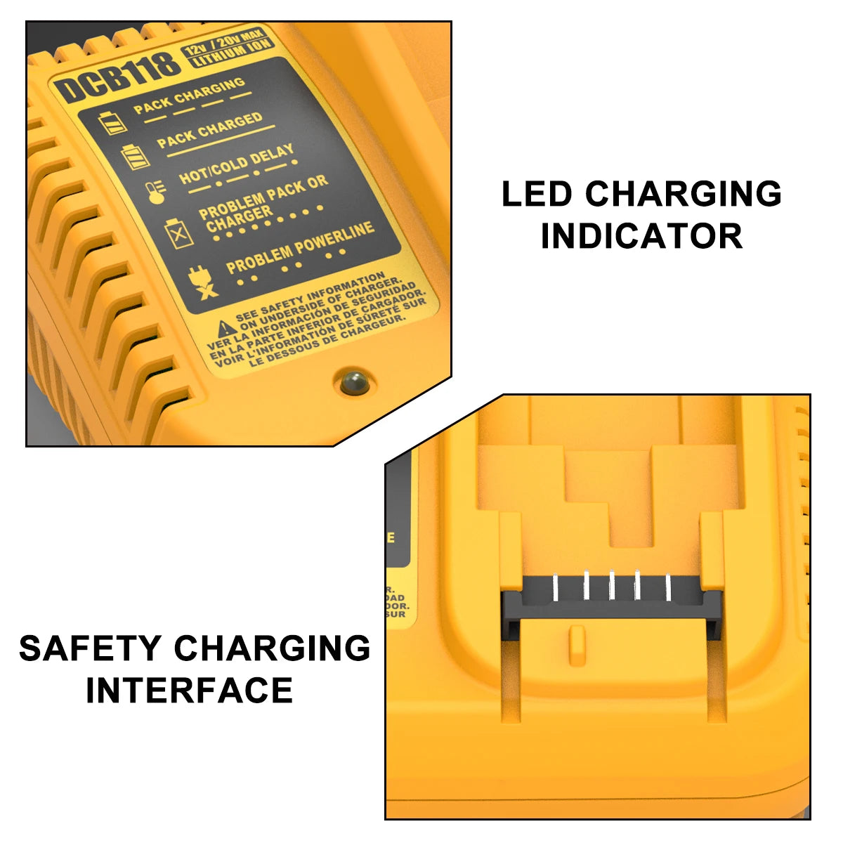 DCB118 DCB102 Battery charger for Dewalt Battery 12V, 14.4V, 18V & 20V