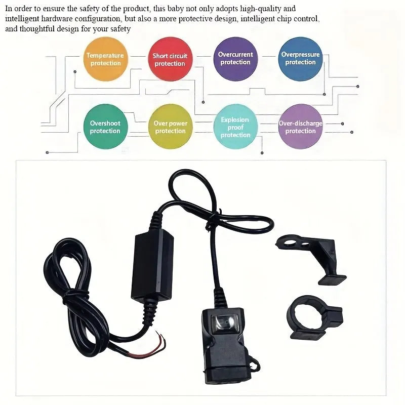 1pcs Motocycle Dual USB Charger Adapter Rearview Mirror Waterproof Power Supply Socket For iPhone Samsung Huawei