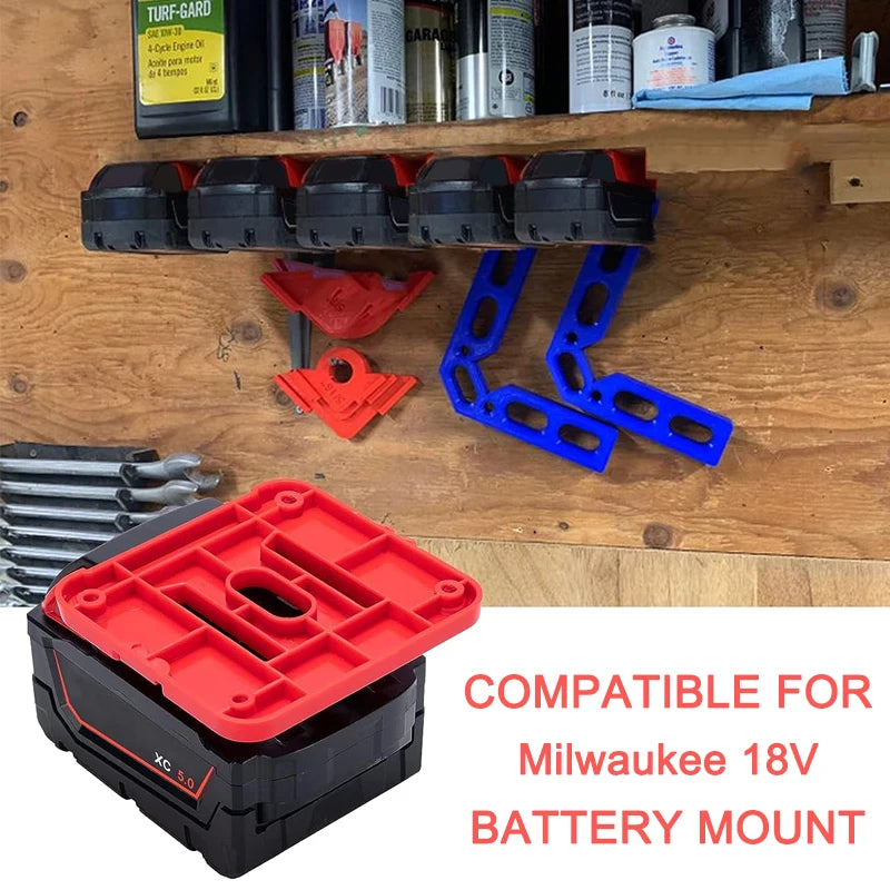 5 Pack Battery Holder/Battery Mount For Milwaukee 18V