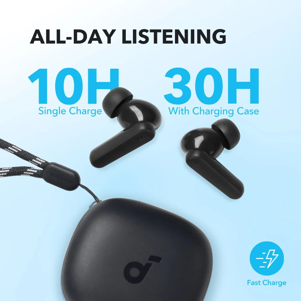 Wireless Earbuds 10mm Drivers with Big Bass Bluetooth 5.3 30H Long Playtime Water-Resistant