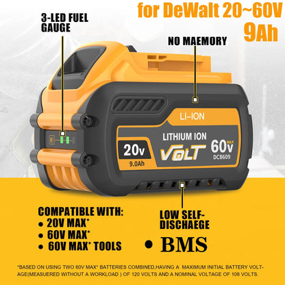 For DEWALT 20V/60V Max compatible with FlexVolt 60V Max