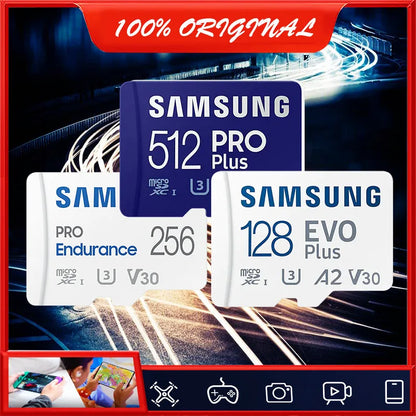 SAMSUNG EVO Plus Memory Card 32GB/SDHC 64GB/128GB/256GB/512GB SDXC Micro SD/TF For Phone Drone Camera