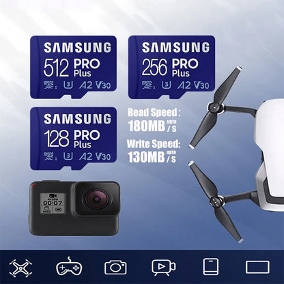 SAMSUNG EVO Plus Memory Card 32GB/SDHC 64GB/128GB/256GB/512GB SDXC Micro SD/TF For Phone Drone Camera