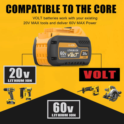 For DEWALT 20V/60V Max compatible with FlexVolt 60V Max