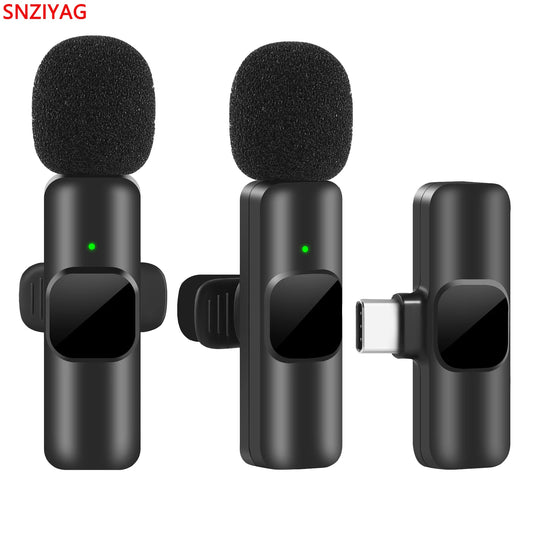 New Wireless Lavalier Microphone Portable Audio Video Recording Mini Mic for iPhone & Android